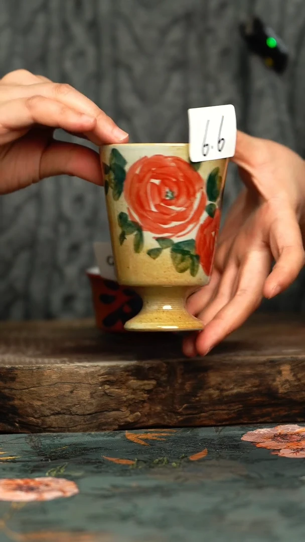 【闪购商品】杯杯釉下彩手工手绘同款陶器