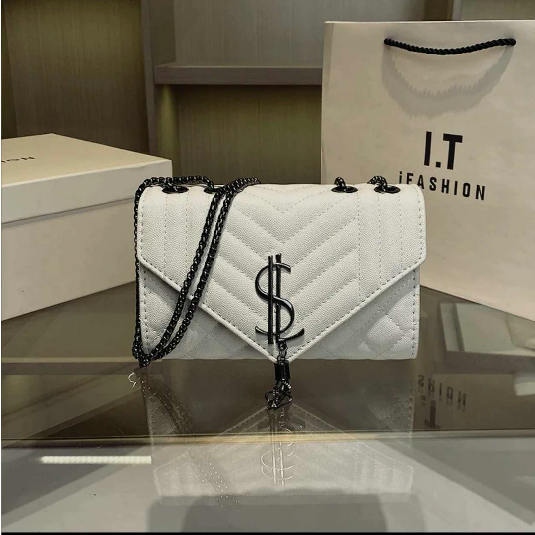 鱼子酱高级单肩包条纹女士气质多层款经典通勤风036白