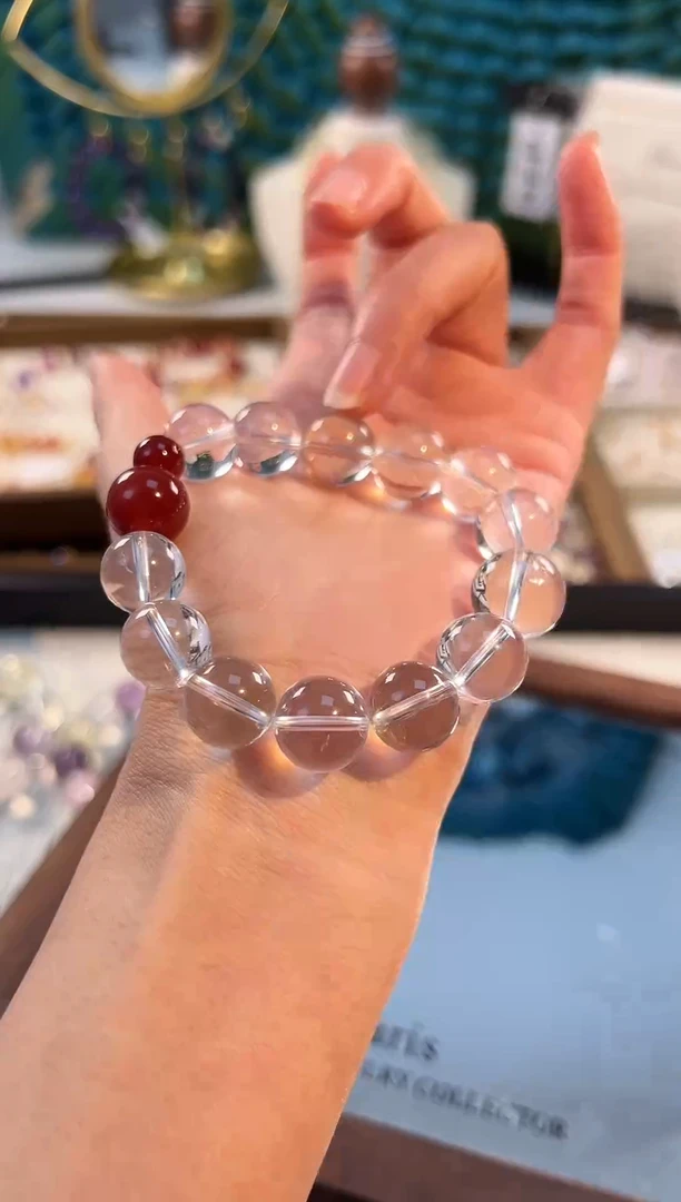 未镶嵌手串水晶白水晶朱砂痣