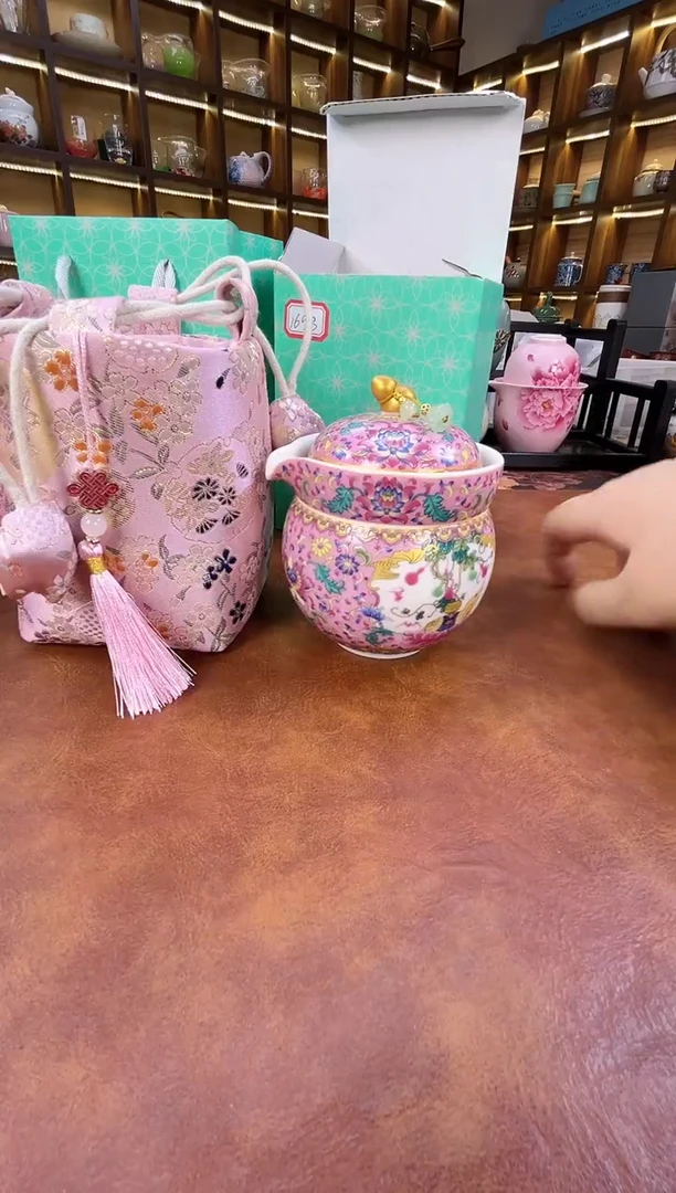 瓷里陶里 粉色福禄百财旅行