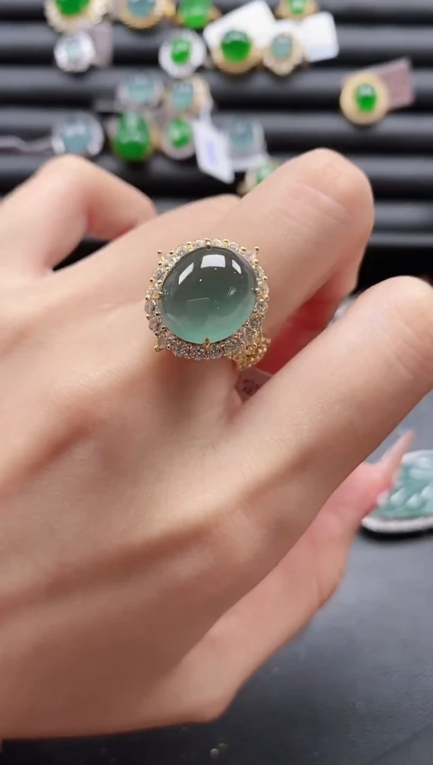 【闪购商品】翡翠戒指银S925镶嵌51151