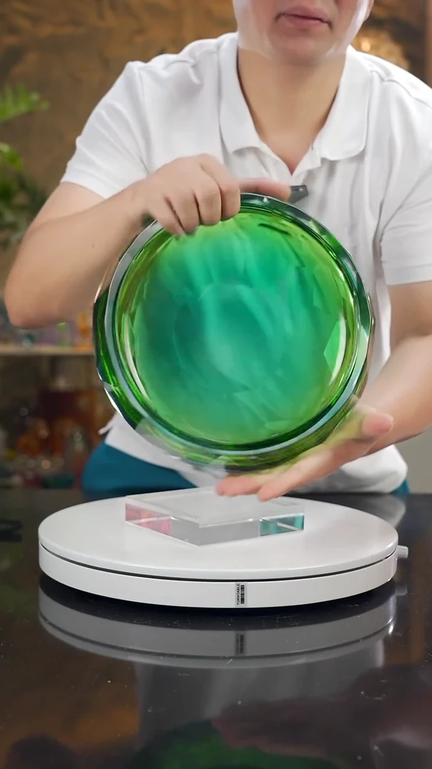 手工艺品琉璃福利设计款蓝绿切面果碗