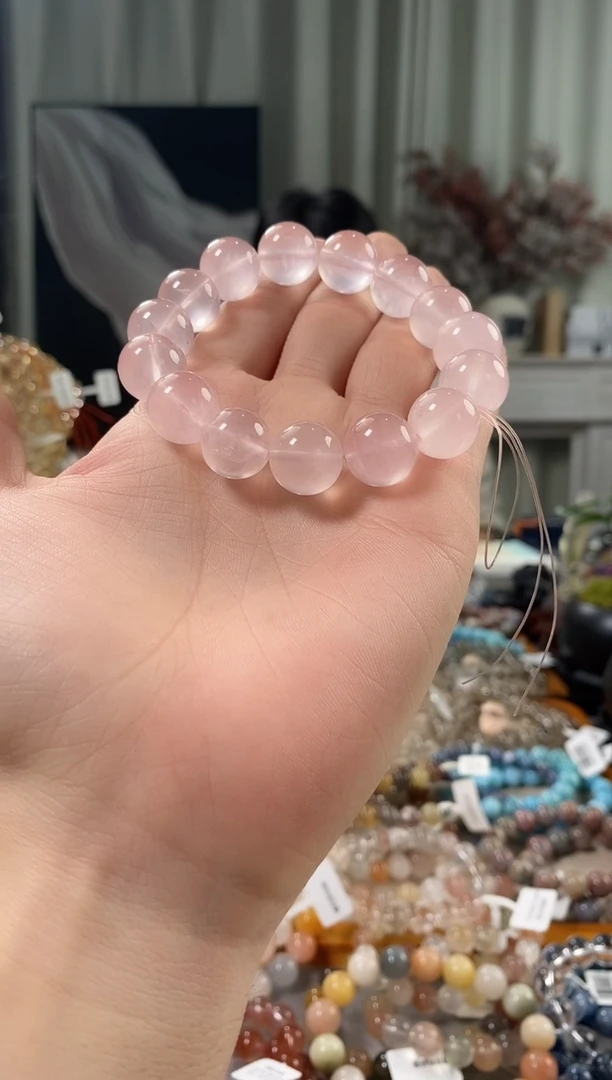 未镶嵌手链水晶粉水晶