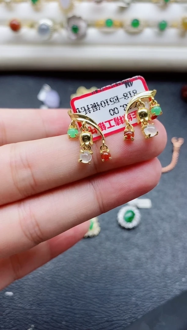 银S925镶嵌戒指翡翠1