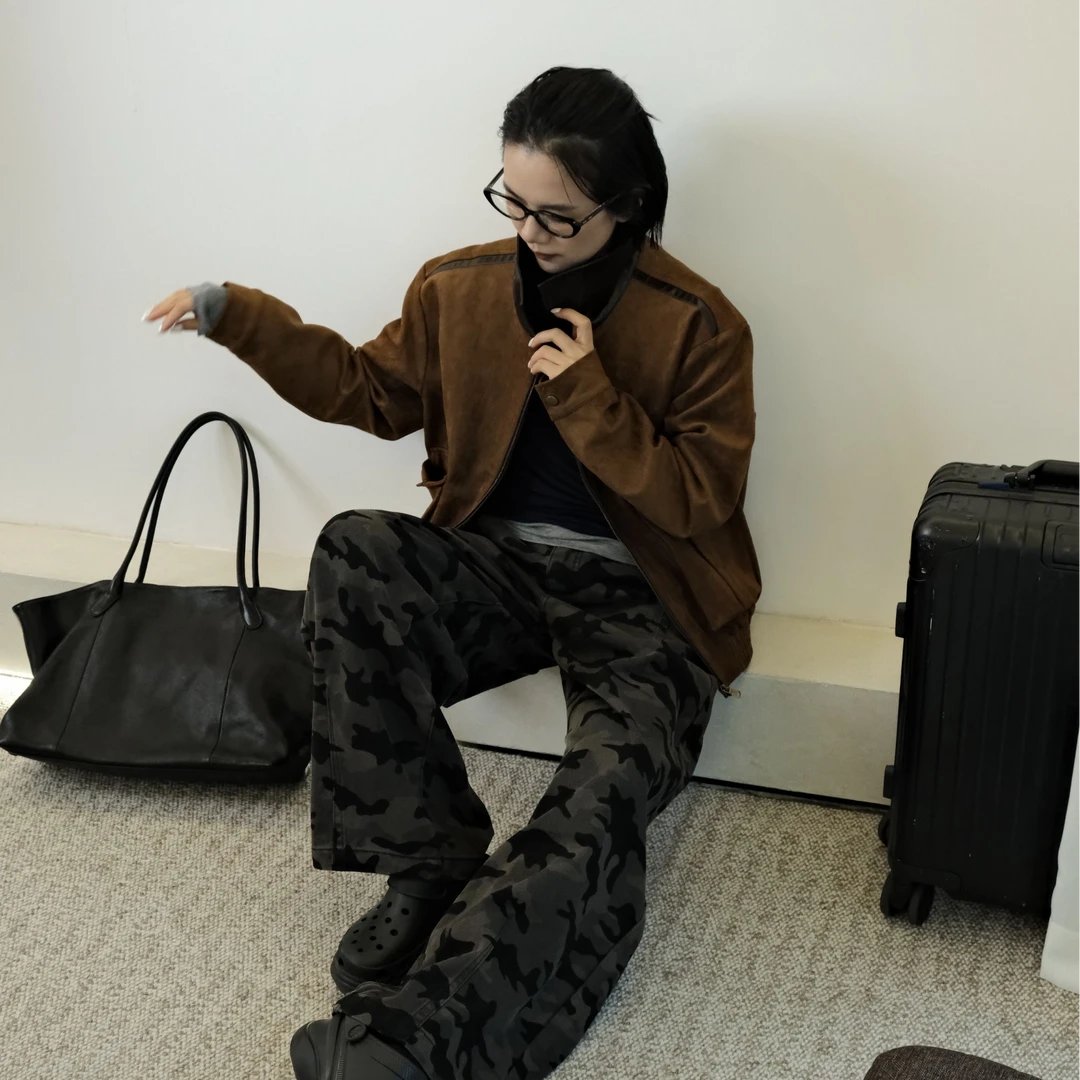 【汝上春奕专属】秋季工装裤休闲风牛仔裤迷彩阔腿裤