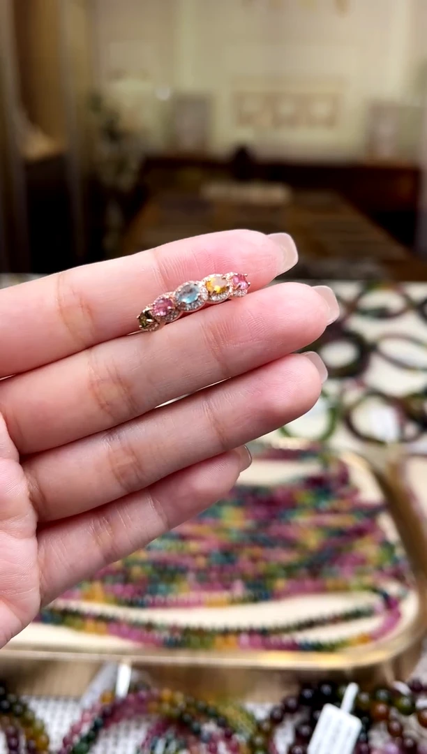 【闪购商品】/银S925镶嵌碧玺碧玺戒指多样性发货