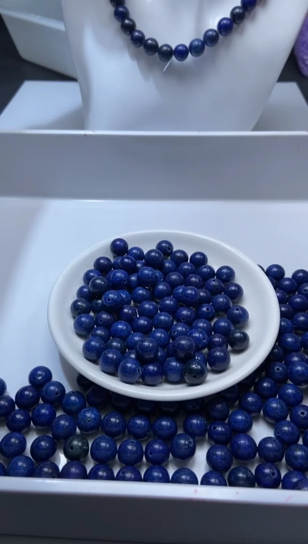 未镶嵌颈饰玛瑙/玉髓w239青金10mm*10颗