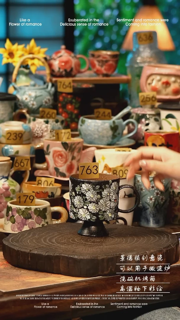 陶瓷763景德镇高温釉下彩手工手绘款式