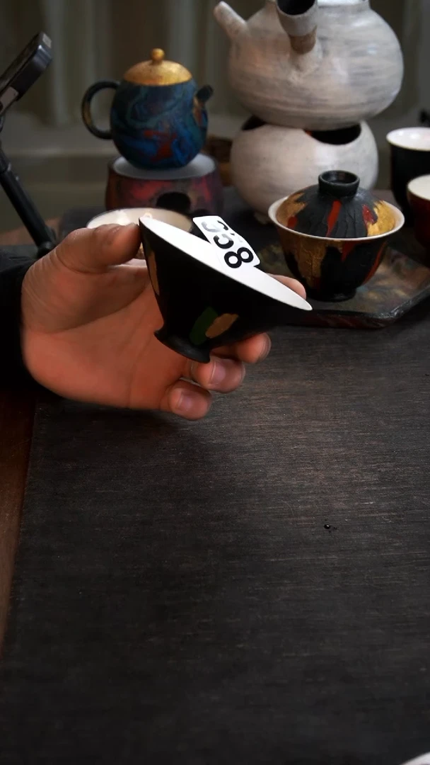 【闪购商品】其他微瑕黑绿金杯958小康茶器