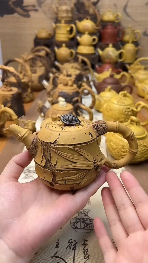 茶壶紫砂随*节节高升壶
