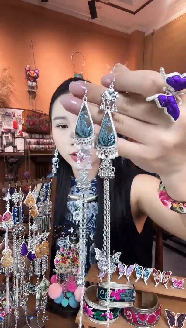 刺绣纯手工民族风耳环
