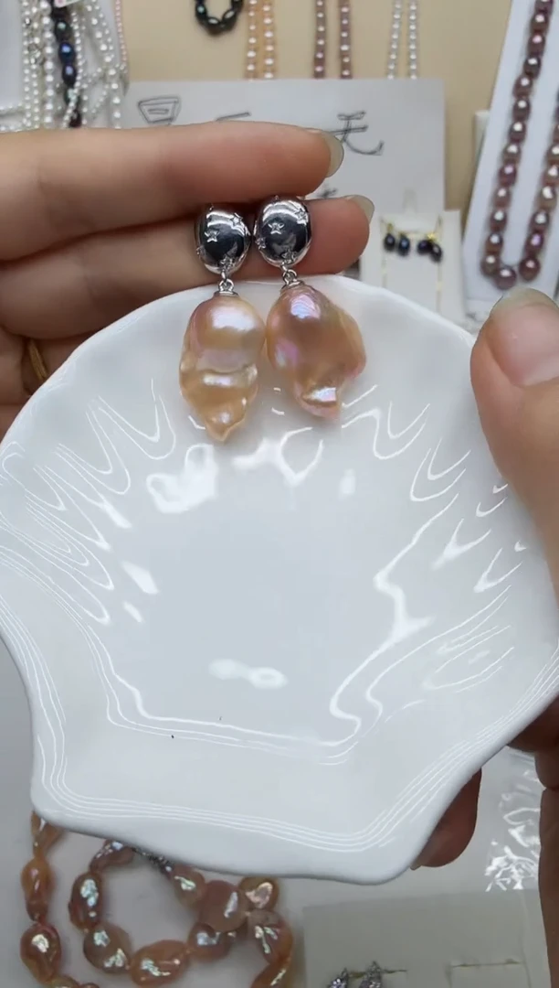 未镶嵌淡水珍珠耳饰耳钉