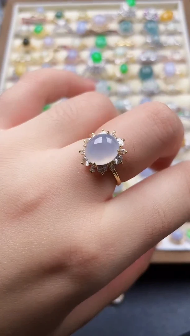 银S925镶嵌戒指翡翠95