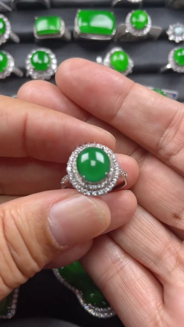【闪购商品】翡翠戒指银S925镶嵌翡翠