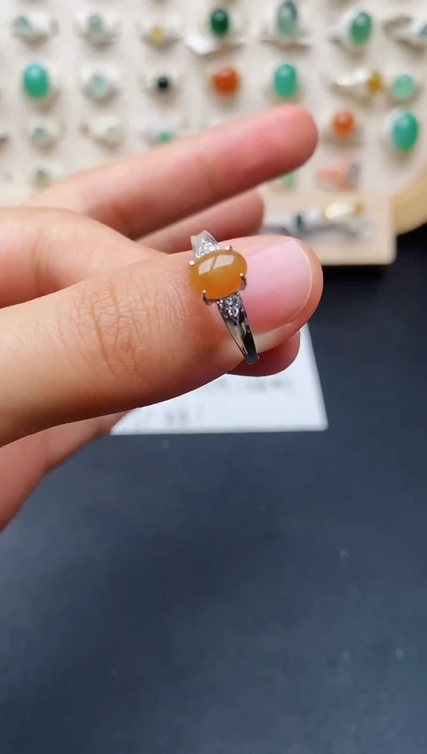 【闪购商品】翡翠戒指银S925镶嵌缅甸翡翠