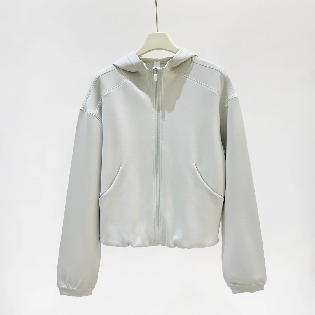 春款砂洗空气层莫代尔女款外套长袖时尚休闲百搭连帽春秋宽松