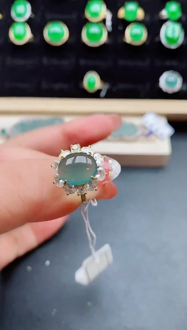 【闪购商品】翡翠戒指银S925镶嵌80500