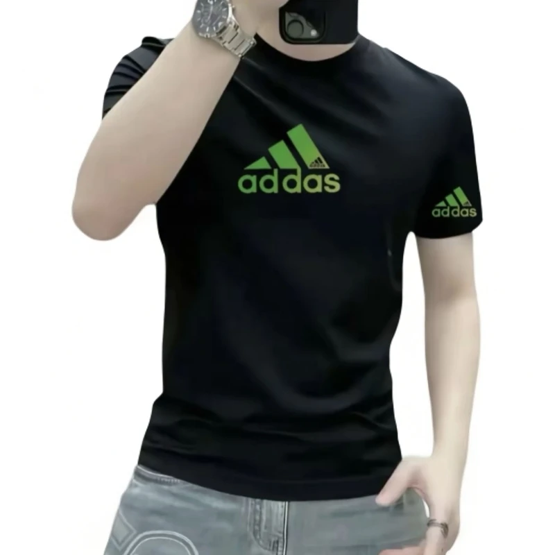 2025夏季新款百搭潮牌印花T恤男短袖高街设计感个性痞帅半袖上衣