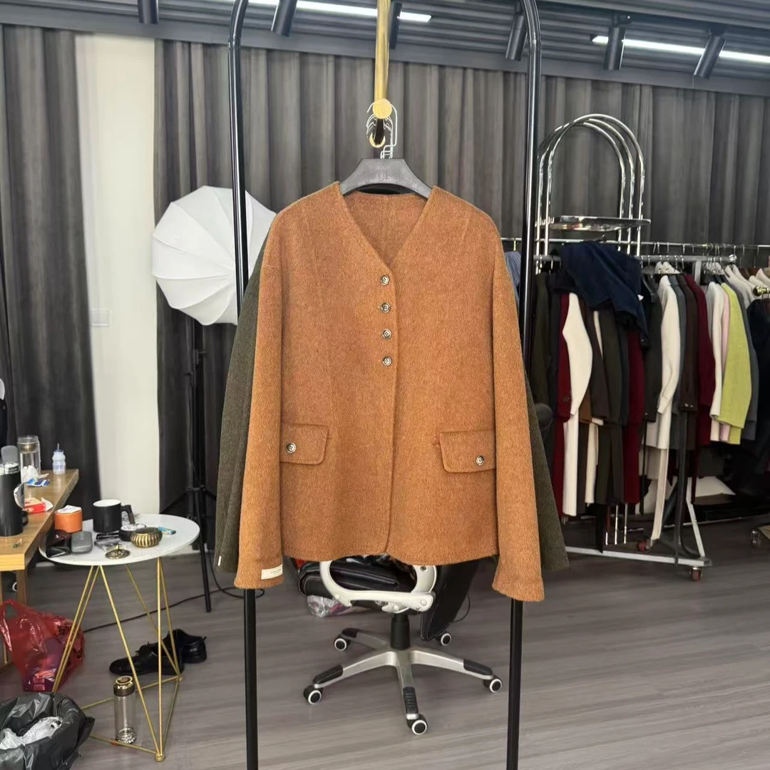 6609品牌设计师中长款简约休闲女士大衣