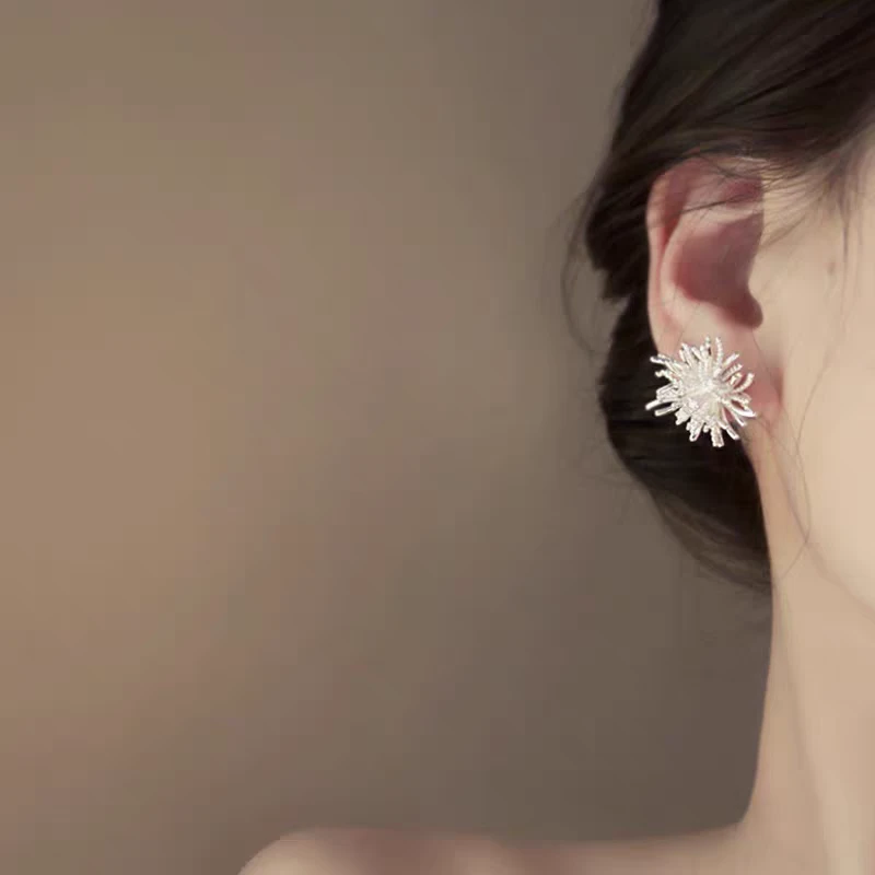 纯铜仿珍珠耳饰 925银针小众设计感气质百搭高级感耳钉女