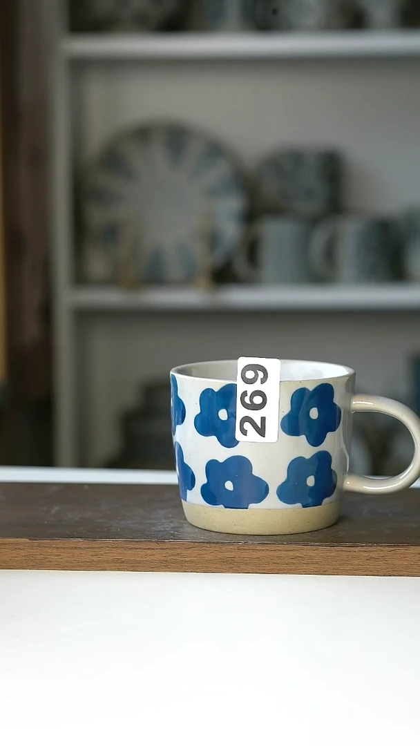 【闪购商品】陶瓷269粗陶花朵马克杯微瑕@4-2@