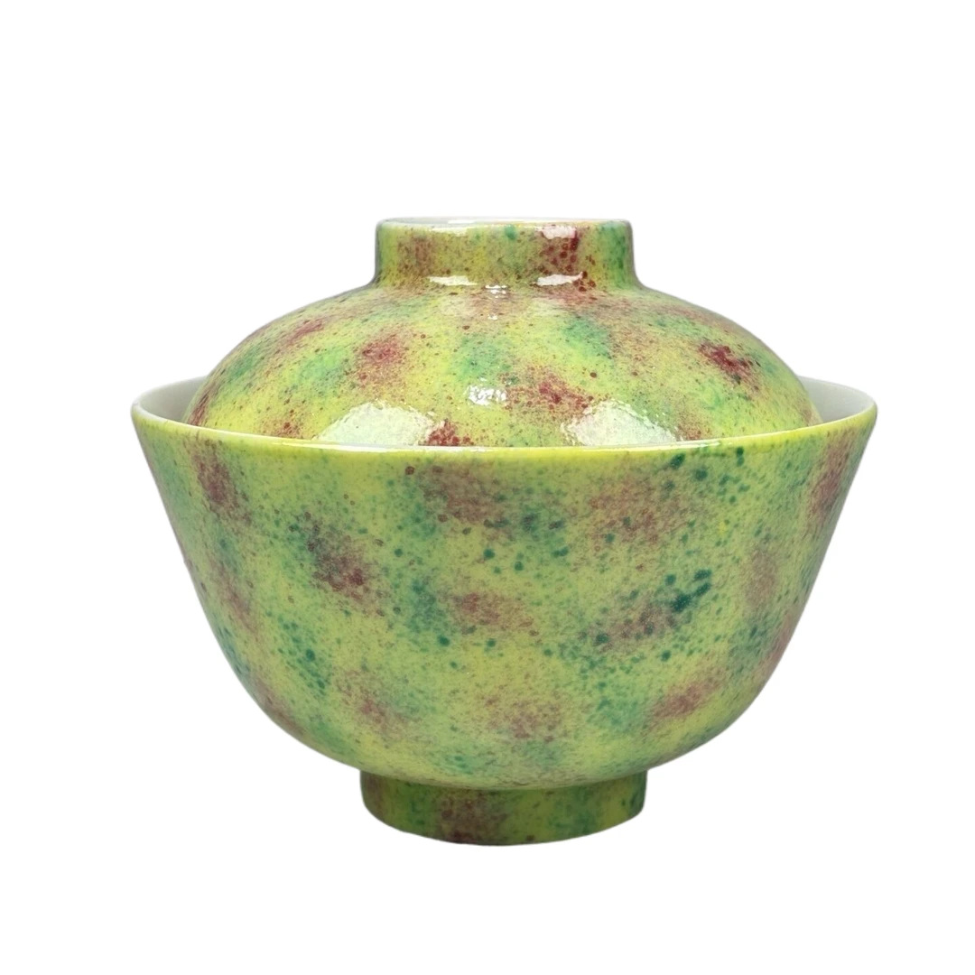 桃花洞釉盖碗7543