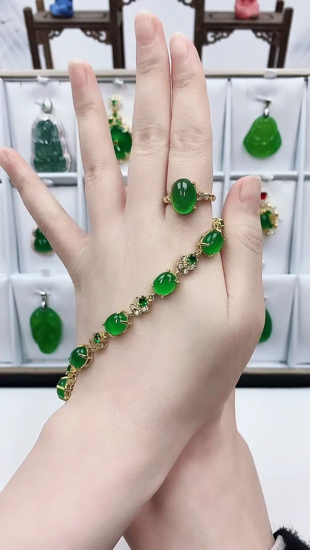 合金两件套玛瑙/玉髓颜色微差纹路随机