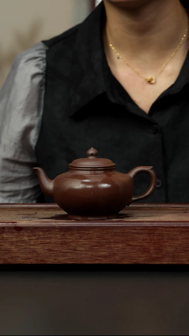 紫砂茶壶老紫泥 笑樱