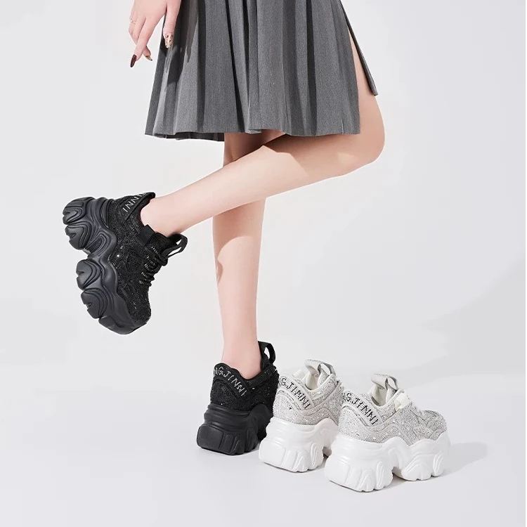 【满天星】2025早春11CM厚底欧洲站增高老爹鞋女休闲鞋569-5