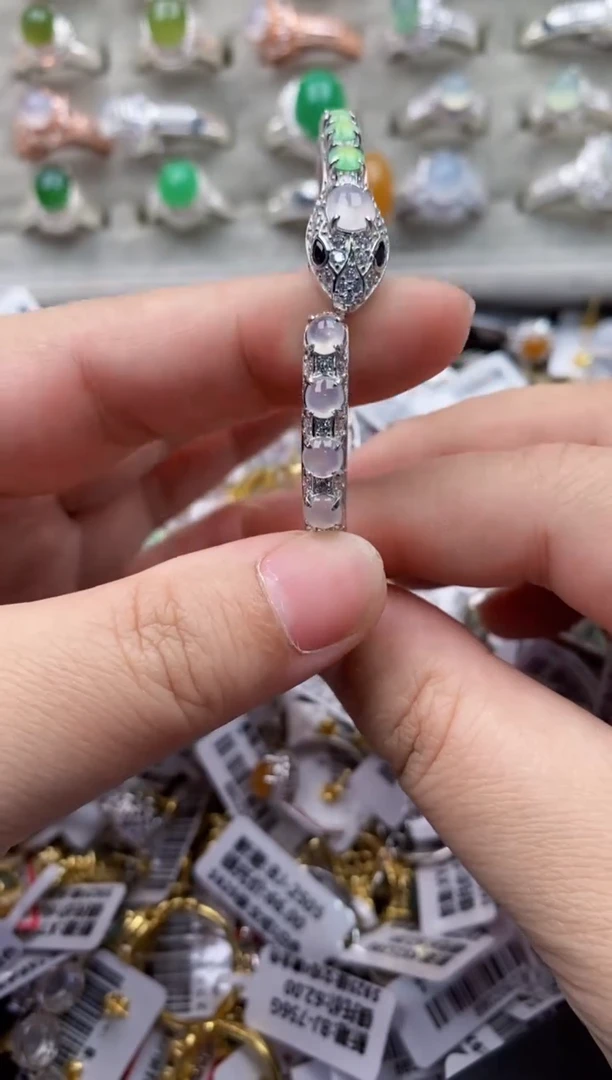 【闪购商品】翡翠戒指银S925镶嵌222222---6