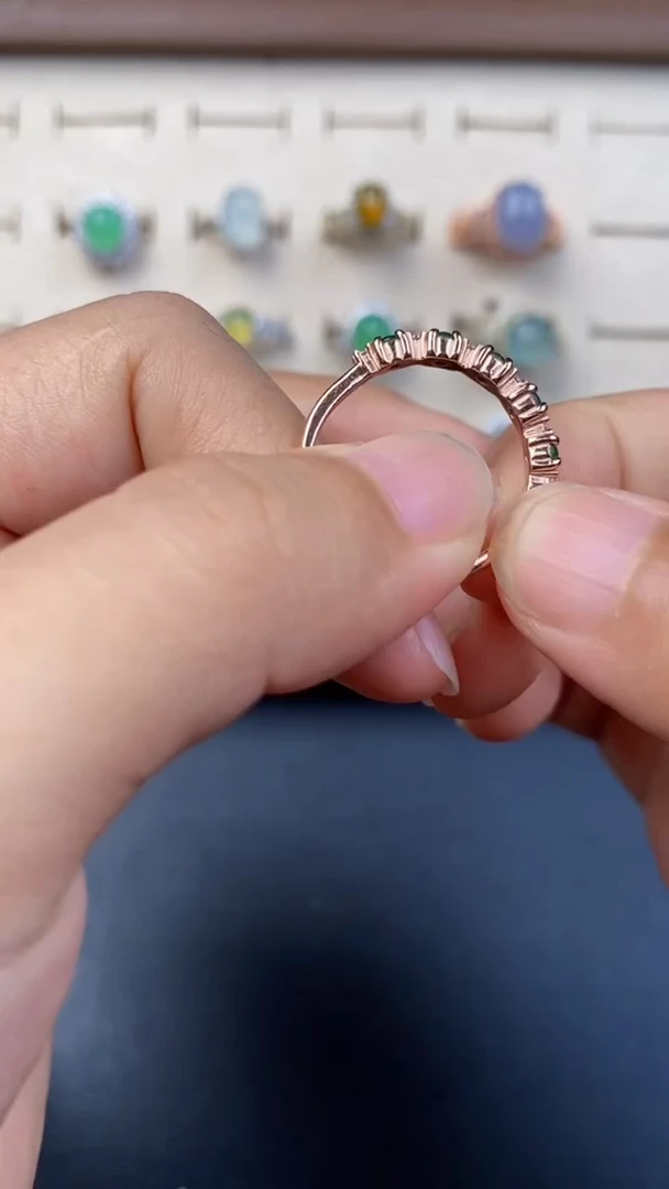 翡翠戒指银S925镶嵌12414141