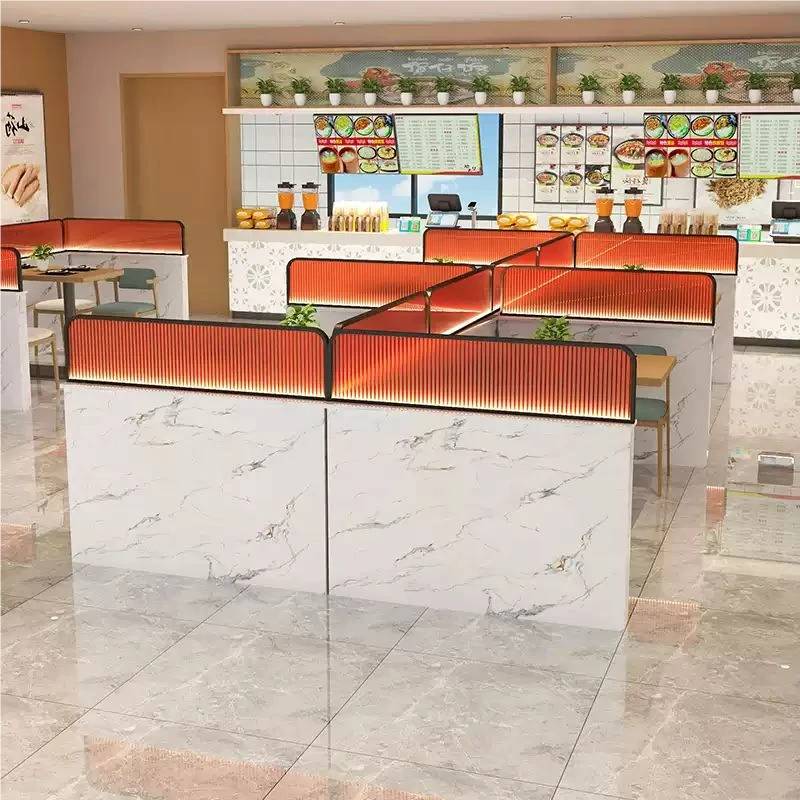 轻奢卡座玻璃隔断餐厅火锅店长虹玻璃屏风奶茶店饭店酒吧简约遮挡