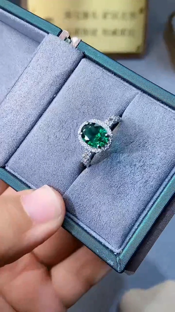 【闪购商品】透辉石戒指银S925镶嵌354