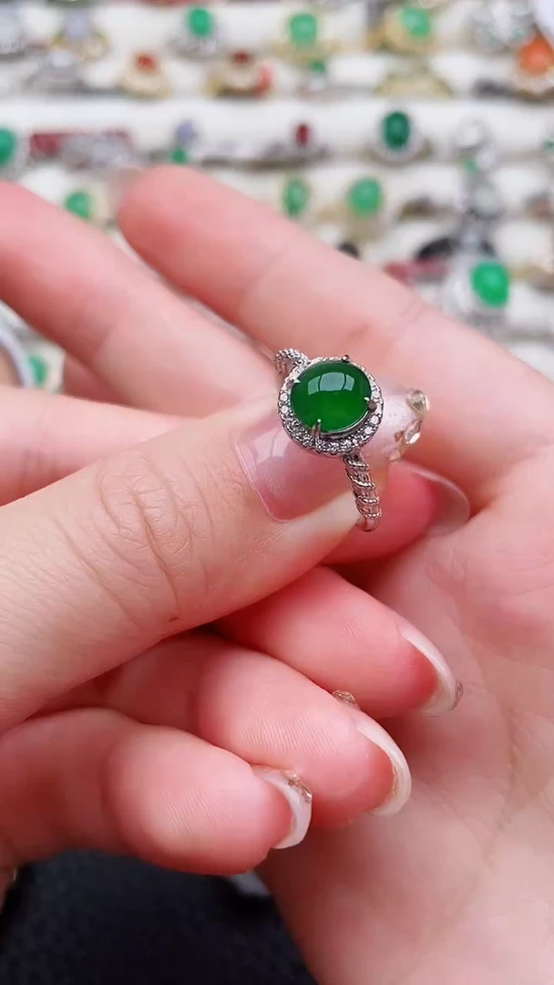 银S925镶嵌戒指翡翠47