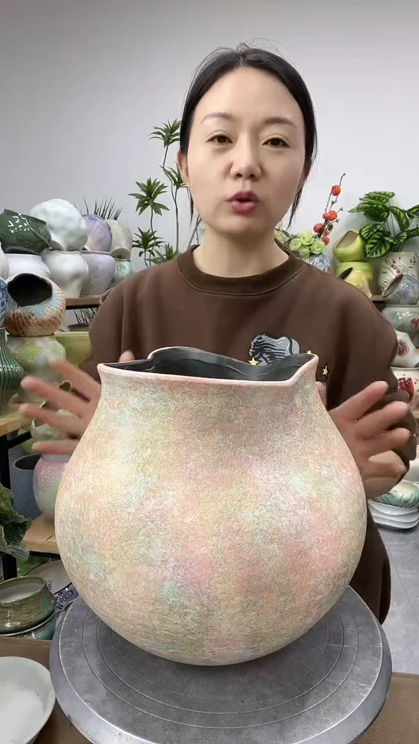 9.5陶瓷花盆直播链接高.    25 口17