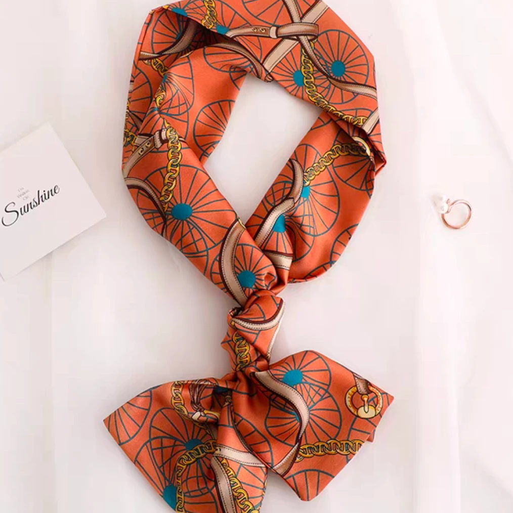 【橘色车轮】时尚百搭女士长条巾洋气领巾