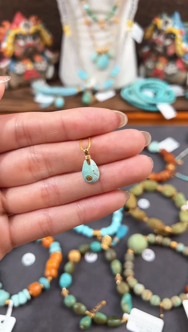 【闪购商品】绿松石提溜18K金镶嵌绿松石提溜