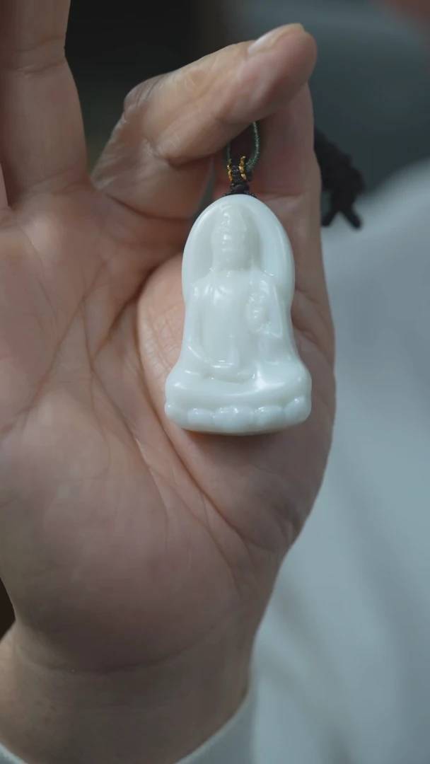 吊坠(不含链)未镶嵌和田玉观音吊坠