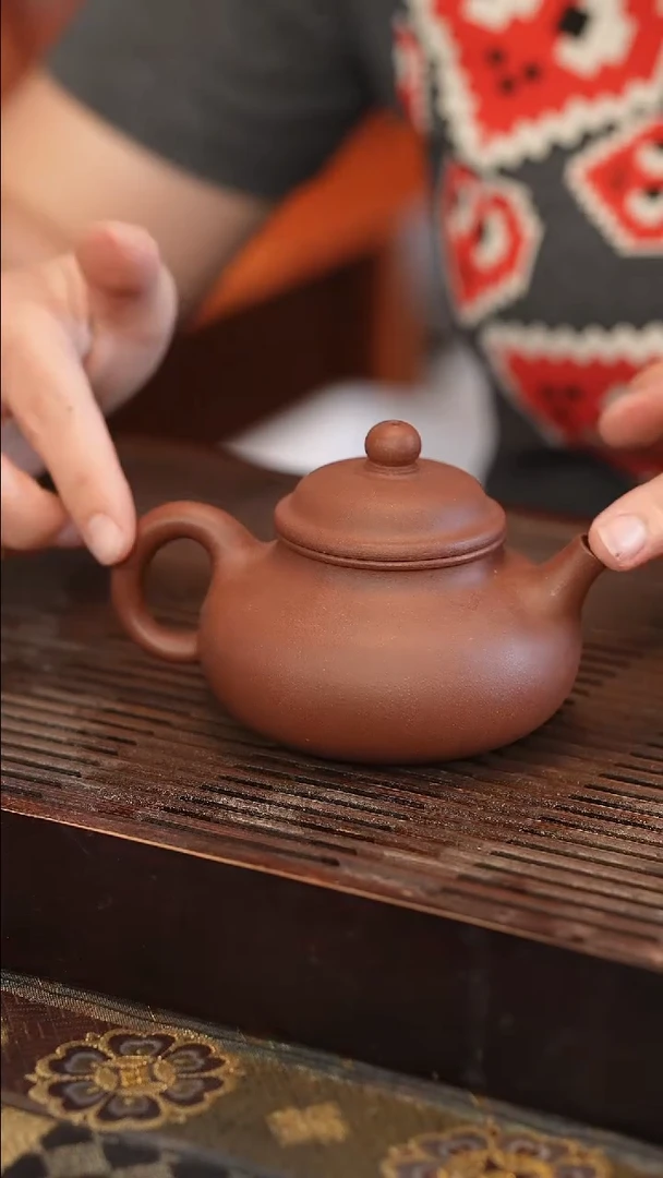 茶壶紫砂容天 紫泥 半手工 40目 210cc
