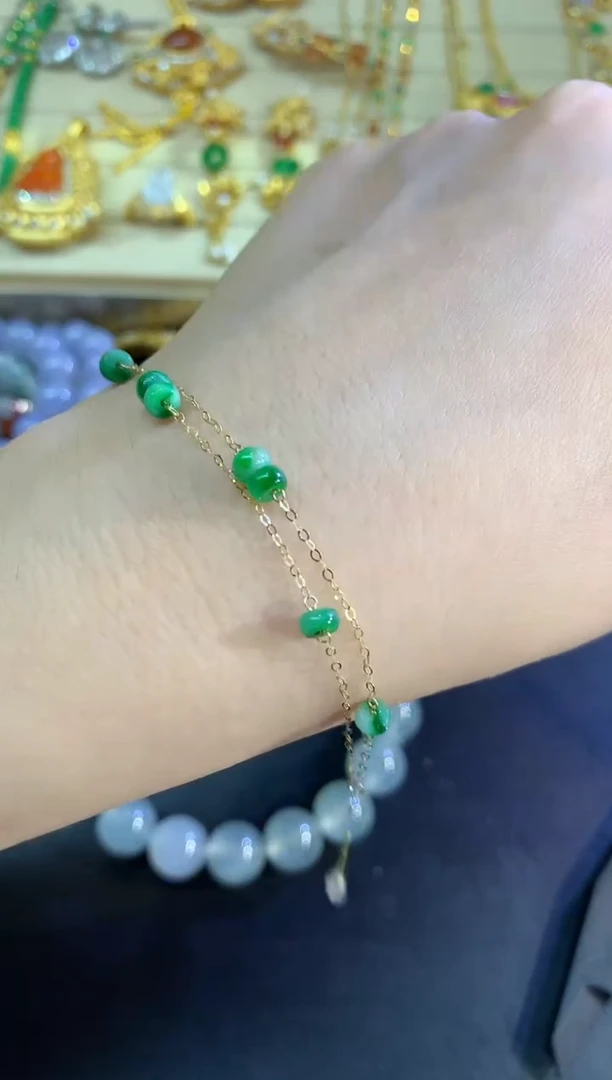 18K金镶嵌手链翡翠手链|750