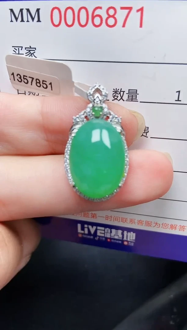 翡翠银S925镶嵌颈饰6871
