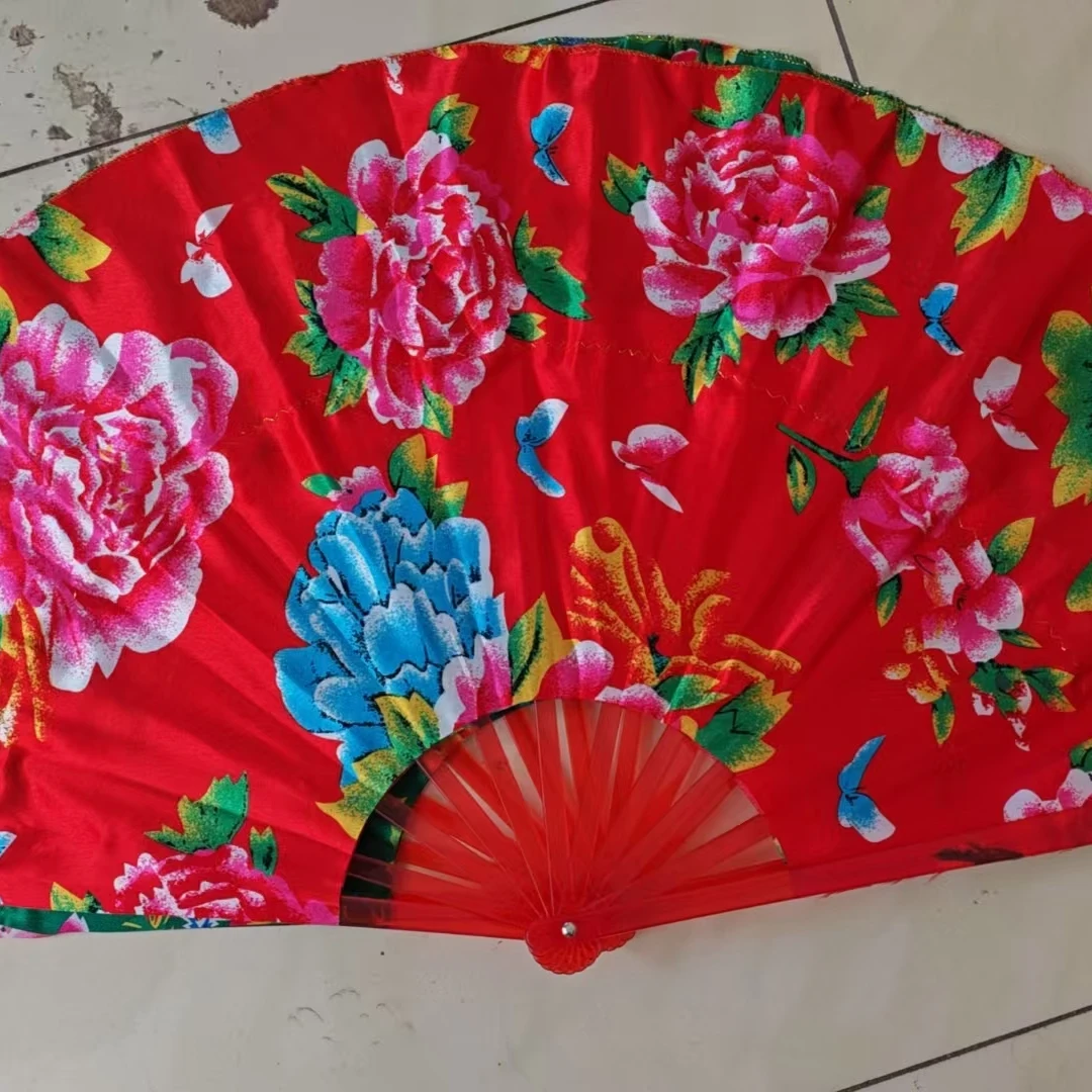 水晶东北大花扇秧歌扇右手一把