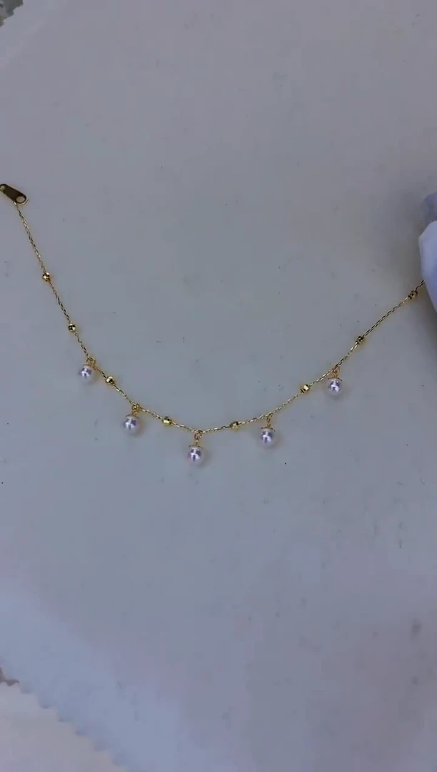 18K金镶嵌饰品海水珍珠灵动满天星手链