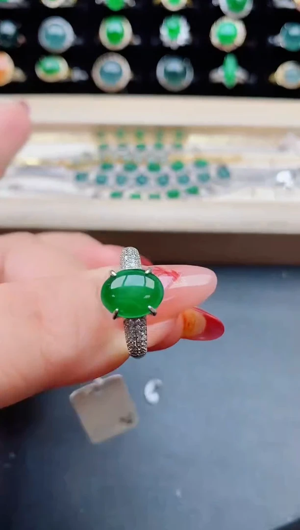 【闪购商品】翡翠戒指银S925镶嵌32132132