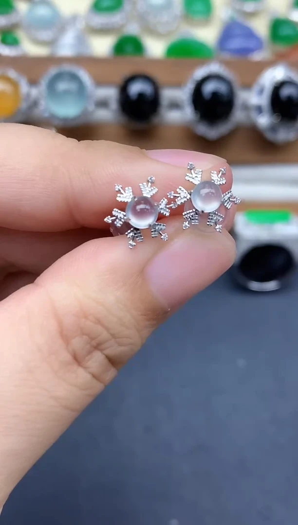 18K金镶嵌翡翠耳饰371-中国好珍宝