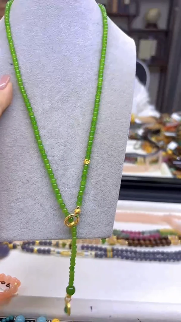 和田玉（碧玉）未镶嵌项链DIY款X685