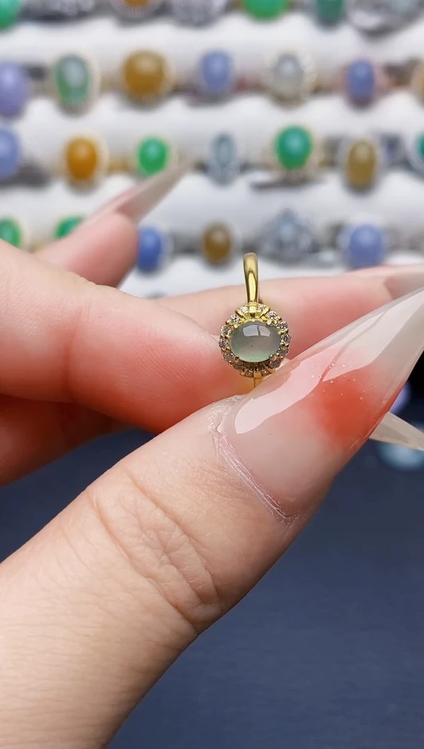 银S925镶嵌戒指翡翠2070