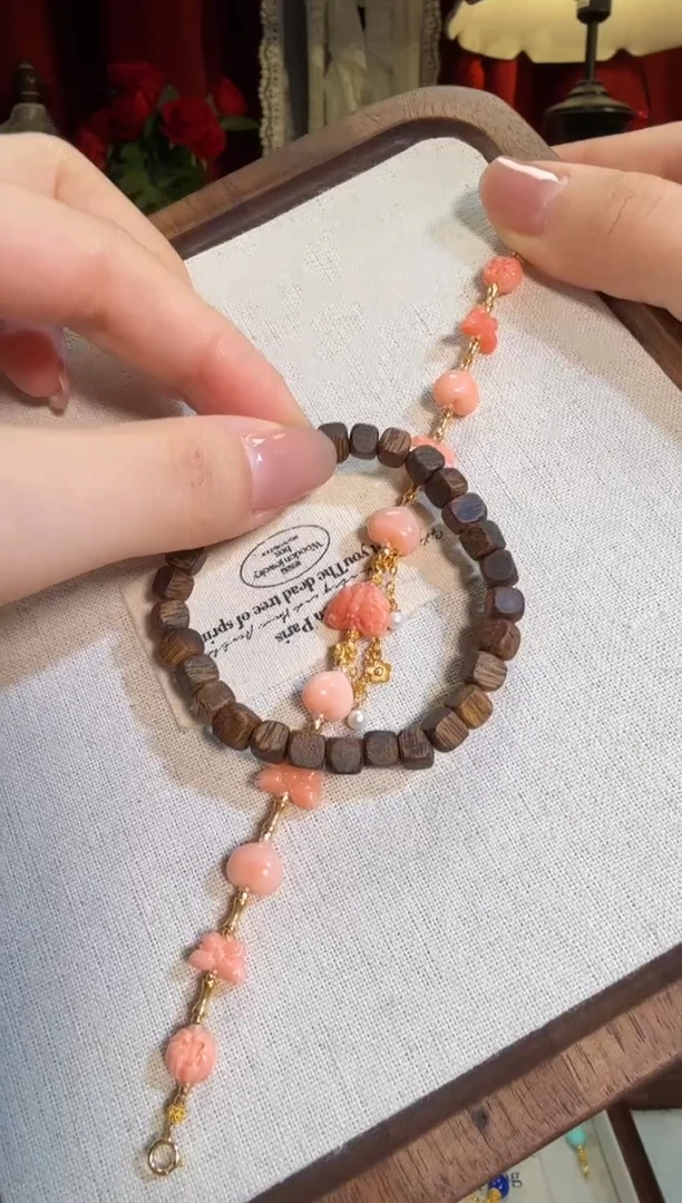 【闪购商品】非洲檀香无事牌全金粉momo爱心蝴蝶