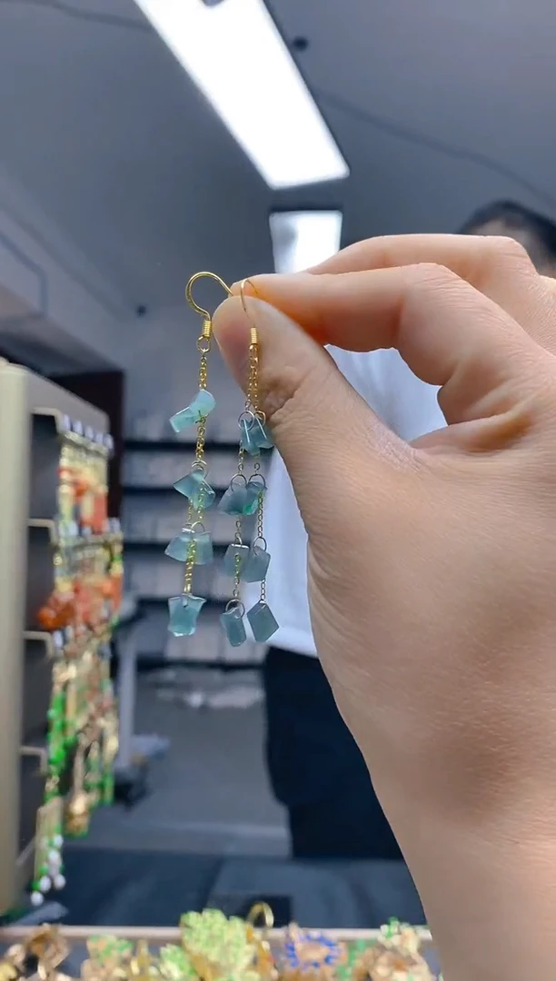 【闪购商品】翡翠耳饰合金0380翡翠耳钩