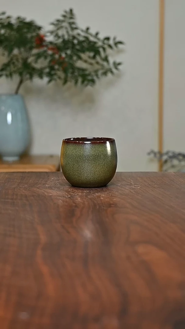 暖心杯 天青 微瑕 朱法喜款